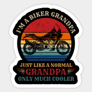 Biker Grandpa Like a Normal Grandpa only Cooler Sticker